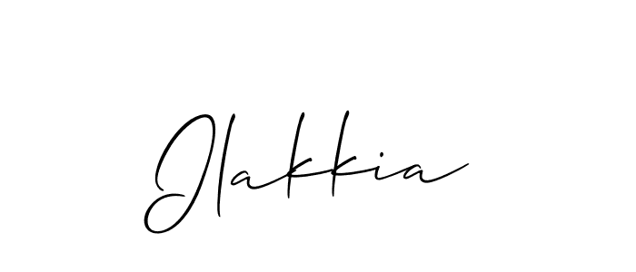 Design your own signature with our free online signature maker. With this signature software, you can create a handwritten (Allison_Script) signature for name Ilakkia. Ilakkia signature style 2 images and pictures png