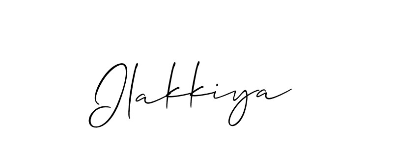 Make a beautiful signature design for name Ilakkiya. With this signature (Allison_Script) style, you can create a handwritten signature for free. Ilakkiya signature style 2 images and pictures png