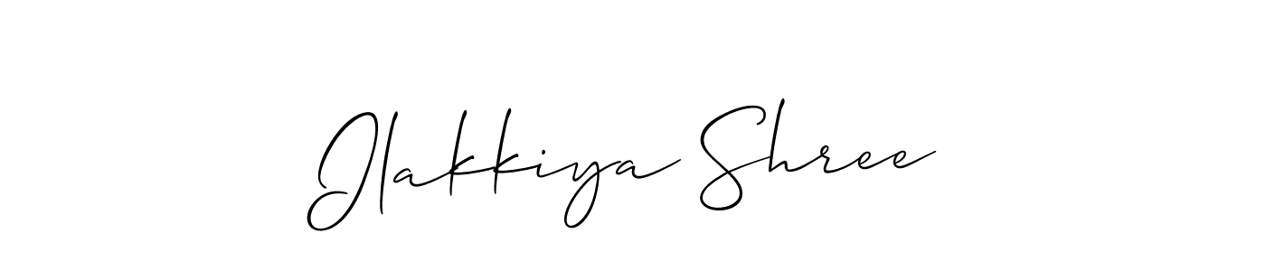 Similarly Allison_Script is the best handwritten signature design. Signature creator online .You can use it as an online autograph creator for name Ilakkiya Shree. Ilakkiya Shree signature style 2 images and pictures png
