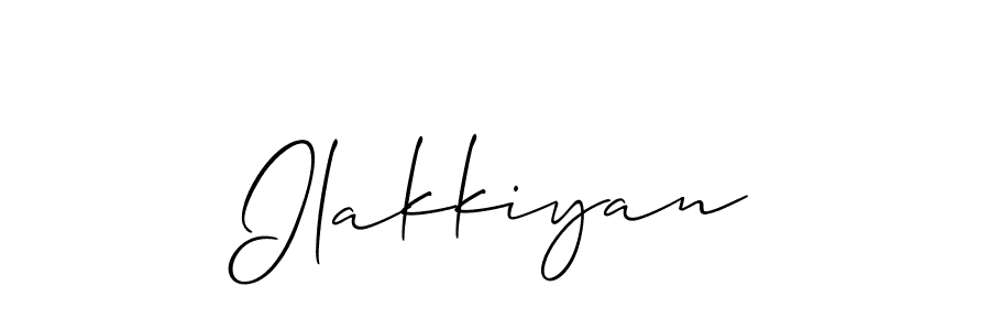 Allison_Script is a professional signature style that is perfect for those who want to add a touch of class to their signature. It is also a great choice for those who want to make their signature more unique. Get Ilakkiyan name to fancy signature for free. Ilakkiyan signature style 2 images and pictures png