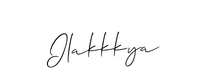 Create a beautiful signature design for name Ilakkkya. With this signature (Allison_Script) fonts, you can make a handwritten signature for free. Ilakkkya signature style 2 images and pictures png