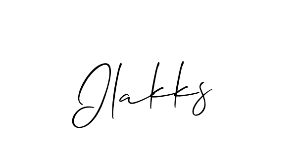 Make a short Ilakks signature style. Manage your documents anywhere anytime using Allison_Script. Create and add eSignatures, submit forms, share and send files easily. Ilakks signature style 2 images and pictures png