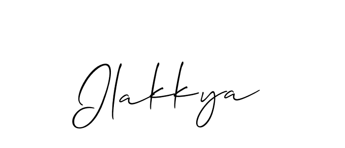 You should practise on your own different ways (Allison_Script) to write your name (Ilakkya) in signature. don't let someone else do it for you. Ilakkya signature style 2 images and pictures png