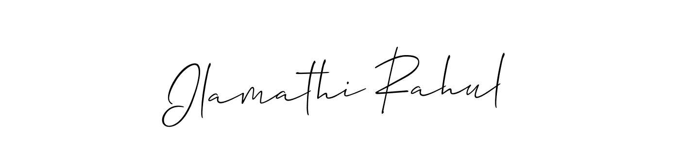 You can use this online signature creator to create a handwritten signature for the name Ilamathi Rahul. This is the best online autograph maker. Ilamathi Rahul signature style 2 images and pictures png