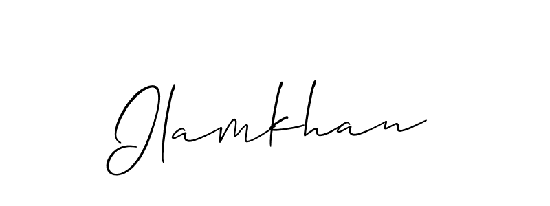 You should practise on your own different ways (Allison_Script) to write your name (Ilamkhan) in signature. don't let someone else do it for you. Ilamkhan signature style 2 images and pictures png