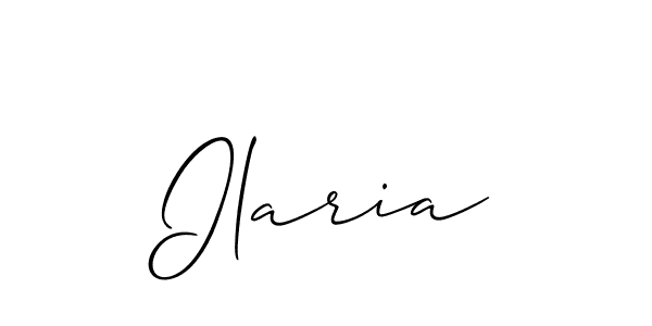 You should practise on your own different ways (Allison_Script) to write your name (Ilaria) in signature. don't let someone else do it for you. Ilaria signature style 2 images and pictures png