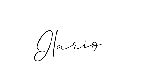 Make a beautiful signature design for name Ilario. With this signature (Allison_Script) style, you can create a handwritten signature for free. Ilario signature style 2 images and pictures png