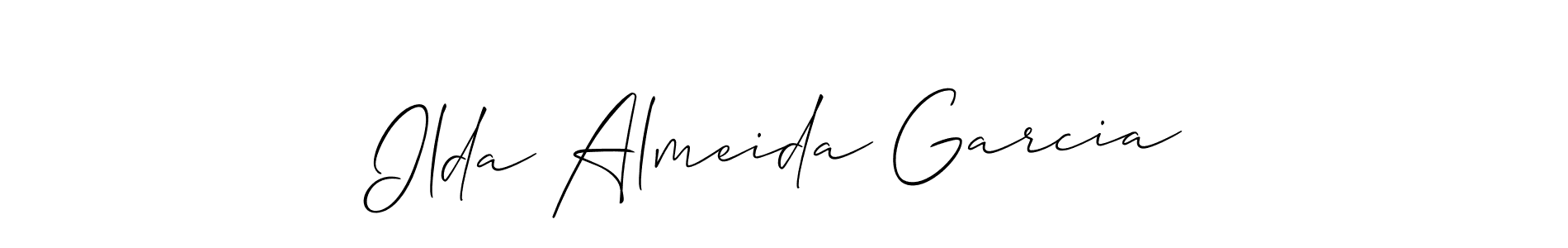 Ilda Almeida Garcia stylish signature style. Best Handwritten Sign (Allison_Script) for my name. Handwritten Signature Collection Ideas for my name Ilda Almeida Garcia. Ilda Almeida Garcia signature style 2 images and pictures png