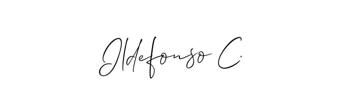 How to Draw Ildefonso C. signature style? Allison_Script is a latest design signature styles for name Ildefonso C.. Ildefonso C. signature style 2 images and pictures png