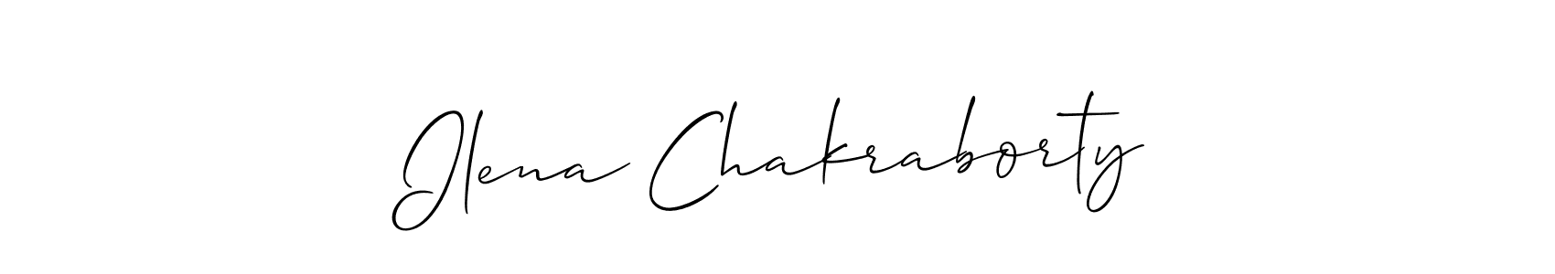 Allison_Script is a professional signature style that is perfect for those who want to add a touch of class to their signature. It is also a great choice for those who want to make their signature more unique. Get Ilena Chakraborty name to fancy signature for free. Ilena Chakraborty signature style 2 images and pictures png