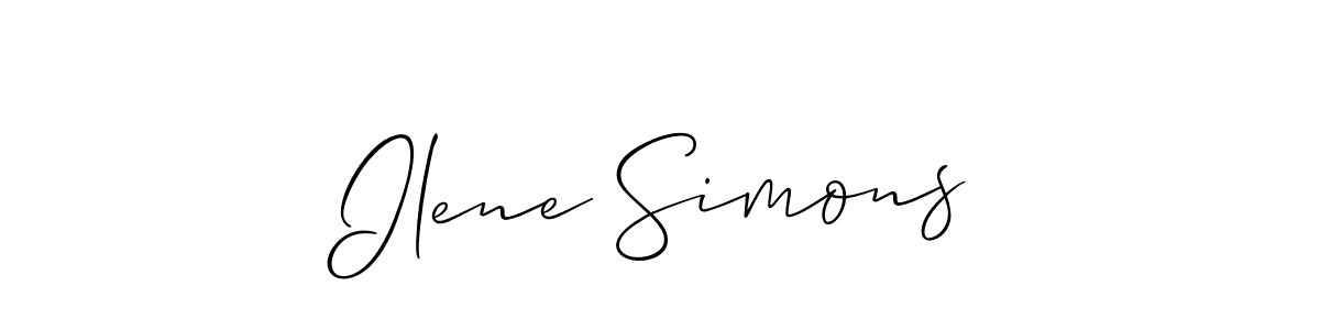 Design your own signature with our free online signature maker. With this signature software, you can create a handwritten (Allison_Script) signature for name Ilene Simons. Ilene Simons signature style 2 images and pictures png
