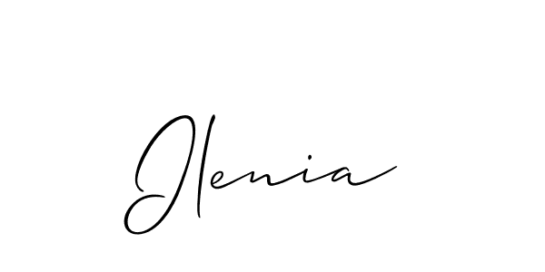 Use a signature maker to create a handwritten signature online. With this signature software, you can design (Allison_Script) your own signature for name Ilenia. Ilenia signature style 2 images and pictures png