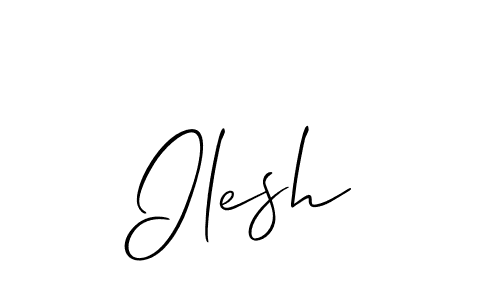 Use a signature maker to create a handwritten signature online. With this signature software, you can design (Allison_Script) your own signature for name Ilesh. Ilesh signature style 2 images and pictures png