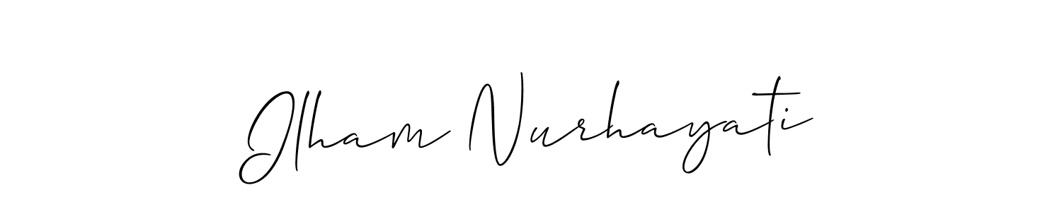 You can use this online signature creator to create a handwritten signature for the name Ilham Nurhayati. This is the best online autograph maker. Ilham Nurhayati signature style 2 images and pictures png