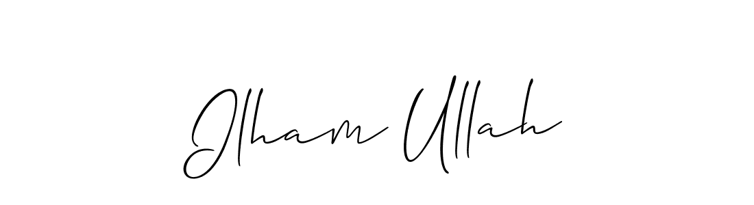Allison_Script is a professional signature style that is perfect for those who want to add a touch of class to their signature. It is also a great choice for those who want to make their signature more unique. Get Ilham Ullah name to fancy signature for free. Ilham Ullah signature style 2 images and pictures png