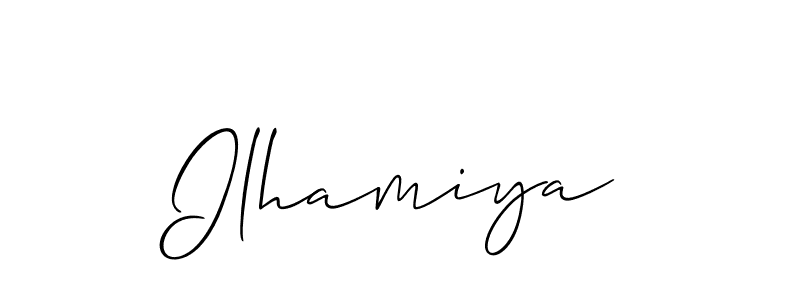 How to make Ilhamiya signature? Allison_Script is a professional autograph style. Create handwritten signature for Ilhamiya name. Ilhamiya signature style 2 images and pictures png