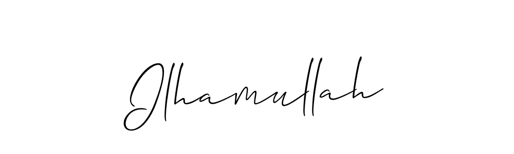 Use a signature maker to create a handwritten signature online. With this signature software, you can design (Allison_Script) your own signature for name Ilhamullah. Ilhamullah signature style 2 images and pictures png