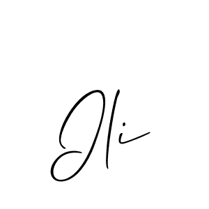 Make a beautiful signature design for name Ili. With this signature (Allison_Script) style, you can create a handwritten signature for free. Ili signature style 2 images and pictures png
