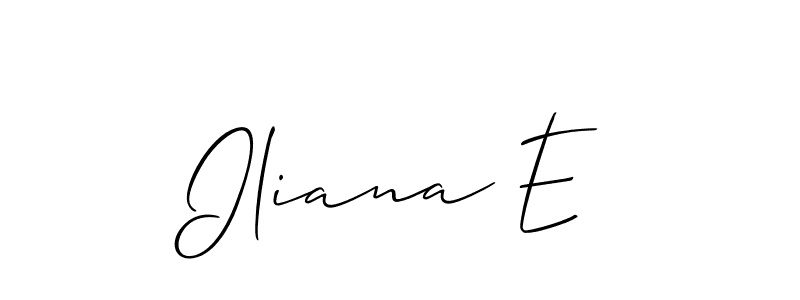 Also You can easily find your signature by using the search form. We will create Iliana E name handwritten signature images for you free of cost using Allison_Script sign style. Iliana E signature style 2 images and pictures png