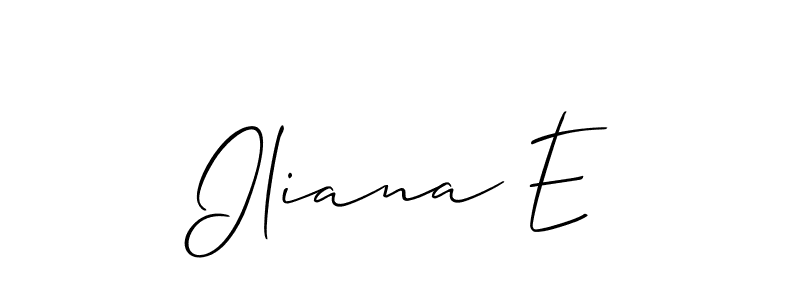 How to make Iliana E name signature. Use Allison_Script style for creating short signs online. This is the latest handwritten sign. Iliana E signature style 2 images and pictures png