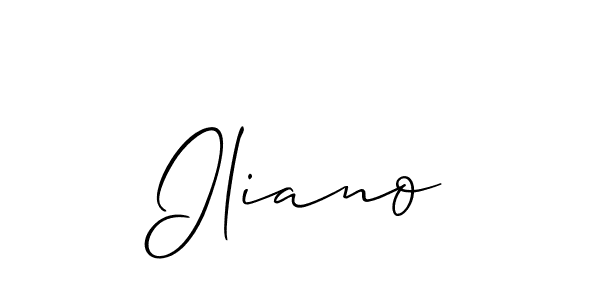 Use a signature maker to create a handwritten signature online. With this signature software, you can design (Allison_Script) your own signature for name Iliano. Iliano signature style 2 images and pictures png
