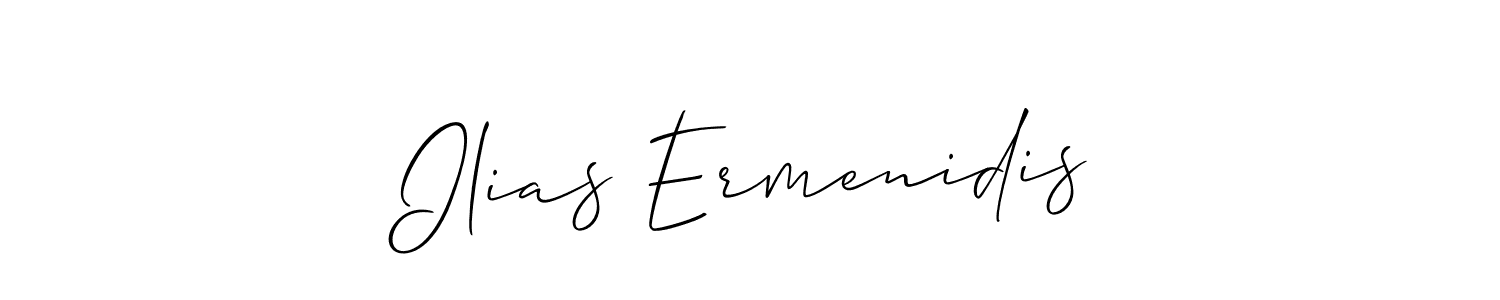 You should practise on your own different ways (Allison_Script) to write your name (Ilias Ermenidis) in signature. don't let someone else do it for you. Ilias Ermenidis signature style 2 images and pictures png