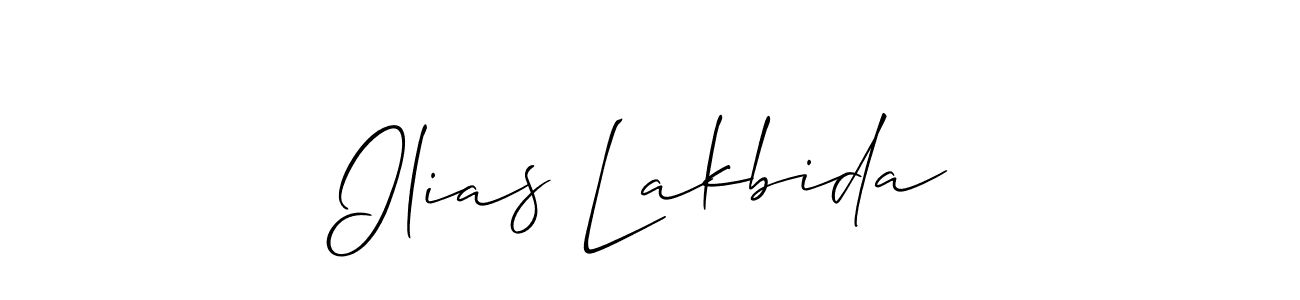 It looks lik you need a new signature style for name Ilias Lakbida. Design unique handwritten (Allison_Script) signature with our free signature maker in just a few clicks. Ilias Lakbida signature style 2 images and pictures png