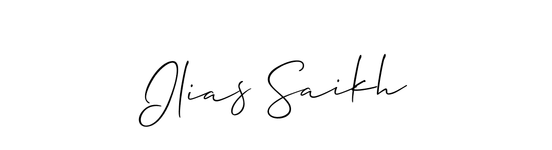 Use a signature maker to create a handwritten signature online. With this signature software, you can design (Allison_Script) your own signature for name Ilias Saikh. Ilias Saikh signature style 2 images and pictures png