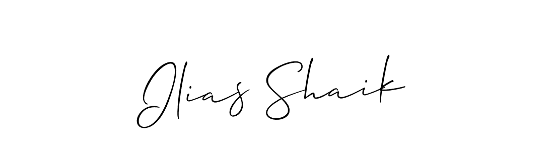 Use a signature maker to create a handwritten signature online. With this signature software, you can design (Allison_Script) your own signature for name Ilias Shaik. Ilias Shaik signature style 2 images and pictures png