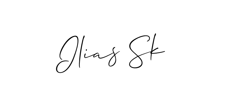 Use a signature maker to create a handwritten signature online. With this signature software, you can design (Allison_Script) your own signature for name Ilias Sk. Ilias Sk signature style 2 images and pictures png