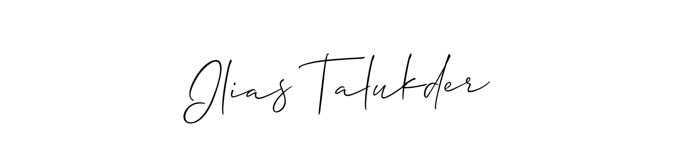 Design your own signature with our free online signature maker. With this signature software, you can create a handwritten (Allison_Script) signature for name Ilias Talukder. Ilias Talukder signature style 2 images and pictures png
