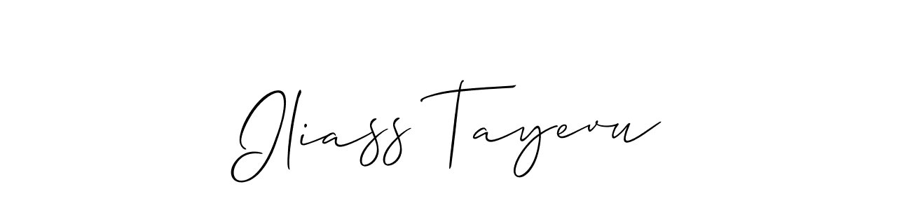 Make a beautiful signature design for name Iliass Tayevu. With this signature (Allison_Script) style, you can create a handwritten signature for free. Iliass Tayevu signature style 2 images and pictures png