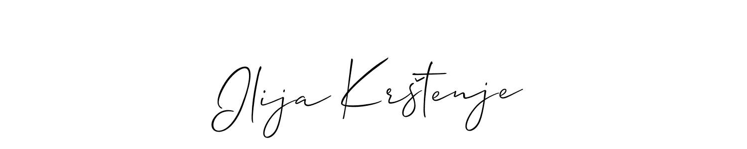 if you are searching for the best signature style for your name Ilija Krštenje. so please give up your signature search. here we have designed multiple signature styles  using Allison_Script. Ilija Krštenje signature style 2 images and pictures png