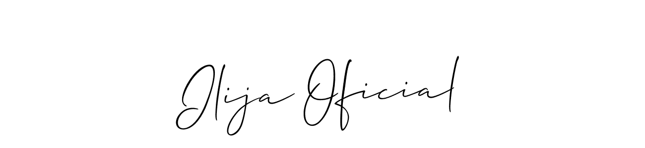 How to Draw Ilija Oficial signature style? Allison_Script is a latest design signature styles for name Ilija Oficial. Ilija Oficial signature style 2 images and pictures png