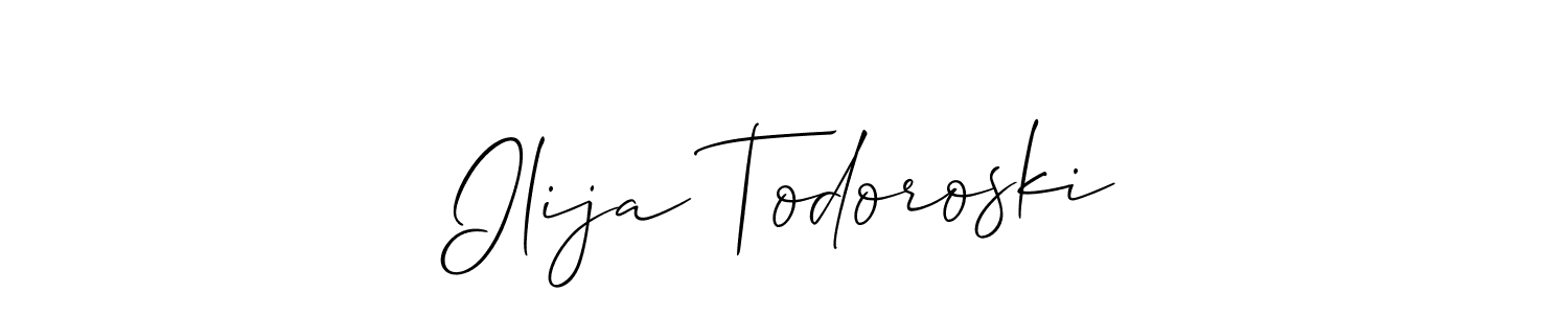Ilija Todoroski stylish signature style. Best Handwritten Sign (Allison_Script) for my name. Handwritten Signature Collection Ideas for my name Ilija Todoroski. Ilija Todoroski signature style 2 images and pictures png