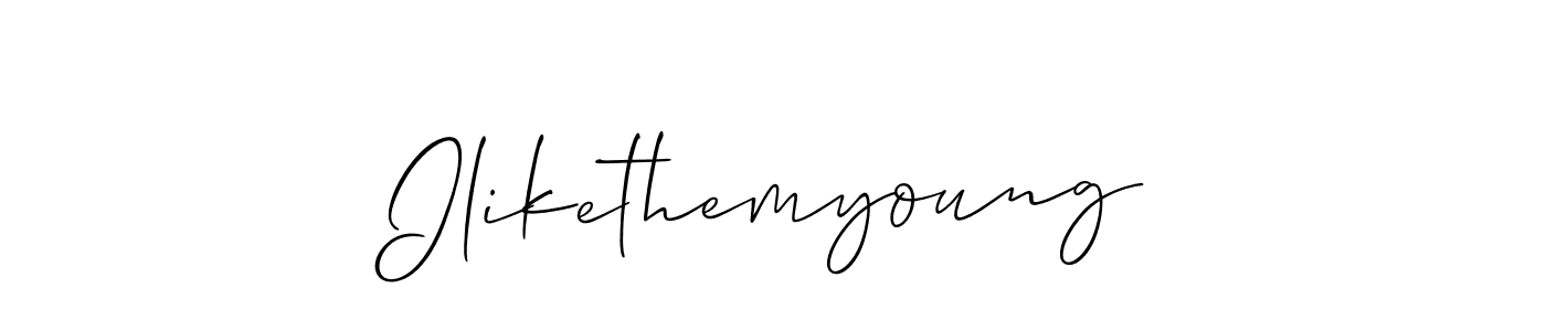 Best and Professional Signature Style for Ilikethemyoung. Allison_Script Best Signature Style Collection. Ilikethemyoung signature style 2 images and pictures png