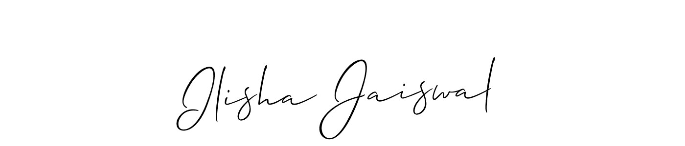 Also we have Ilisha Jaiswal name is the best signature style. Create professional handwritten signature collection using Allison_Script autograph style. Ilisha Jaiswal signature style 2 images and pictures png