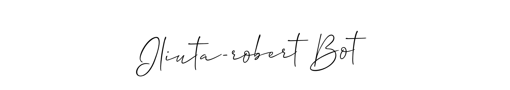 Make a beautiful signature design for name Iliuta-robert Bot. With this signature (Allison_Script) style, you can create a handwritten signature for free. Iliuta-robert Bot signature style 2 images and pictures png