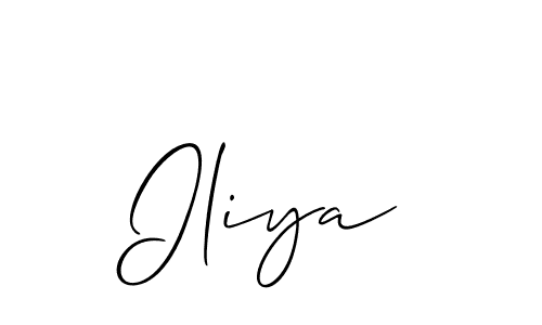 The best way (Allison_Script) to make a short signature is to pick only two or three words in your name. The name Iliya include a total of six letters. For converting this name. Iliya signature style 2 images and pictures png