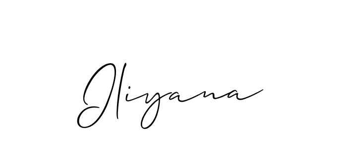 It looks lik you need a new signature style for name Iliyana. Design unique handwritten (Allison_Script) signature with our free signature maker in just a few clicks. Iliyana signature style 2 images and pictures png