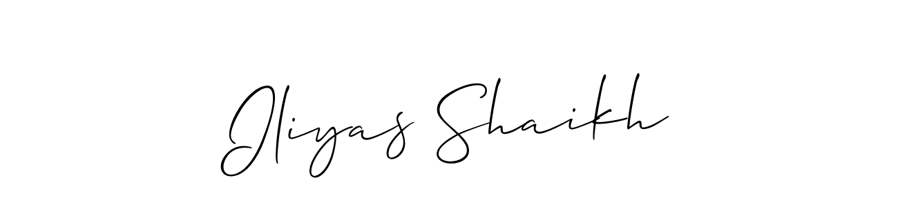 The best way (Allison_Script) to make a short signature is to pick only two or three words in your name. The name Iliyas Shaikh include a total of six letters. For converting this name. Iliyas Shaikh signature style 2 images and pictures png