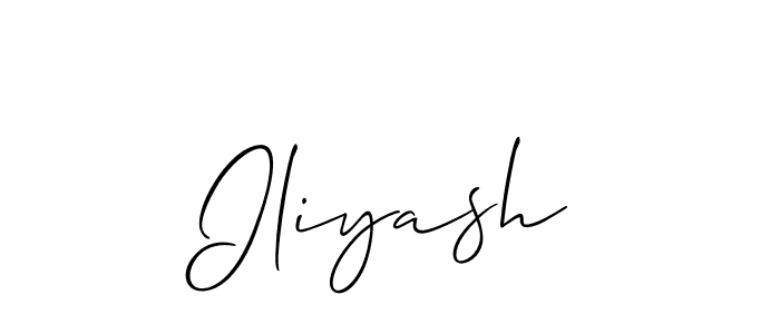 You should practise on your own different ways (Allison_Script) to write your name (Iliyash) in signature. don't let someone else do it for you. Iliyash signature style 2 images and pictures png