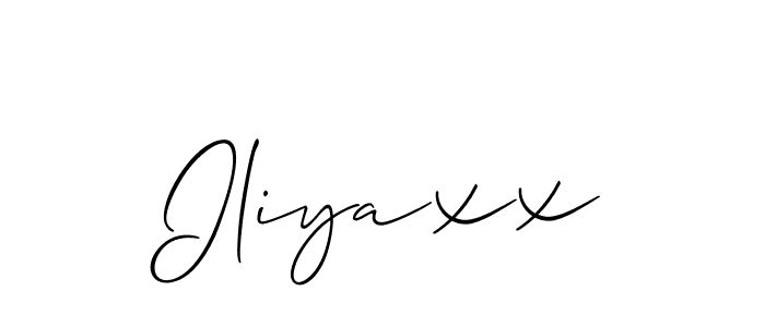 Also we have Iliyaxx name is the best signature style. Create professional handwritten signature collection using Allison_Script autograph style. Iliyaxx signature style 2 images and pictures png