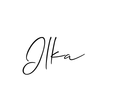 Create a beautiful signature design for name Ilka. With this signature (Allison_Script) fonts, you can make a handwritten signature for free. Ilka signature style 2 images and pictures png