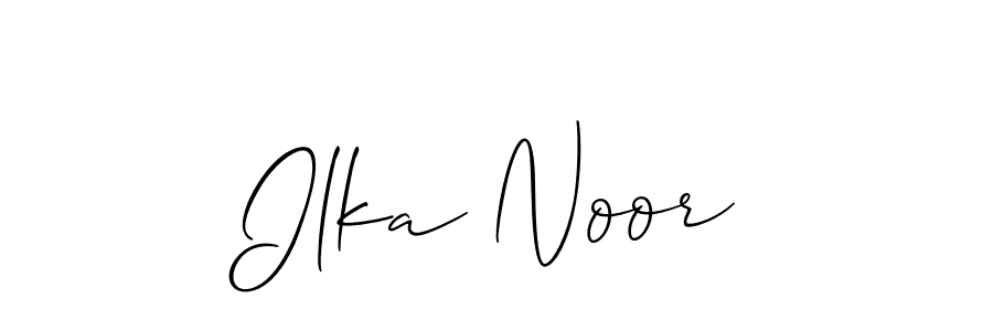 Allison_Script is a professional signature style that is perfect for those who want to add a touch of class to their signature. It is also a great choice for those who want to make their signature more unique. Get Ilka Noor name to fancy signature for free. Ilka Noor signature style 2 images and pictures png