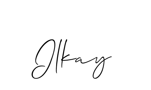 if you are searching for the best signature style for your name Ilkay. so please give up your signature search. here we have designed multiple signature styles  using Allison_Script. Ilkay signature style 2 images and pictures png