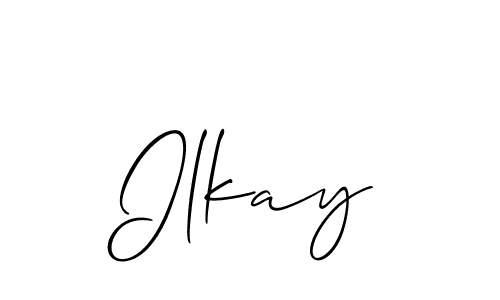 if you are searching for the best signature style for your name Ilkay. so please give up your signature search. here we have designed multiple signature styles  using Allison_Script. Ilkay signature style 2 images and pictures png