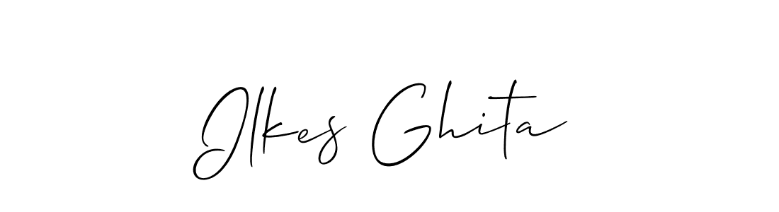 How to make Ilkes Ghita name signature. Use Allison_Script style for creating short signs online. This is the latest handwritten sign. Ilkes Ghita signature style 2 images and pictures png