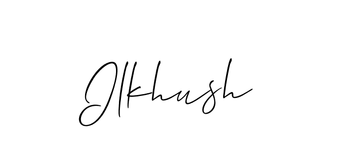 You should practise on your own different ways (Allison_Script) to write your name (Ilkhush) in signature. don't let someone else do it for you. Ilkhush signature style 2 images and pictures png