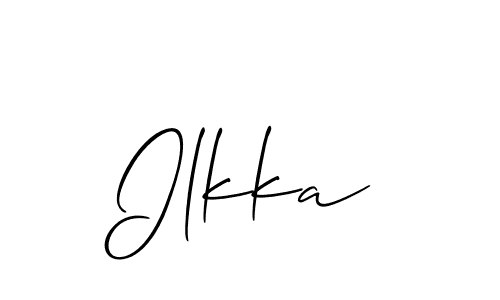 How to make Ilkka name signature. Use Allison_Script style for creating short signs online. This is the latest handwritten sign. Ilkka signature style 2 images and pictures png